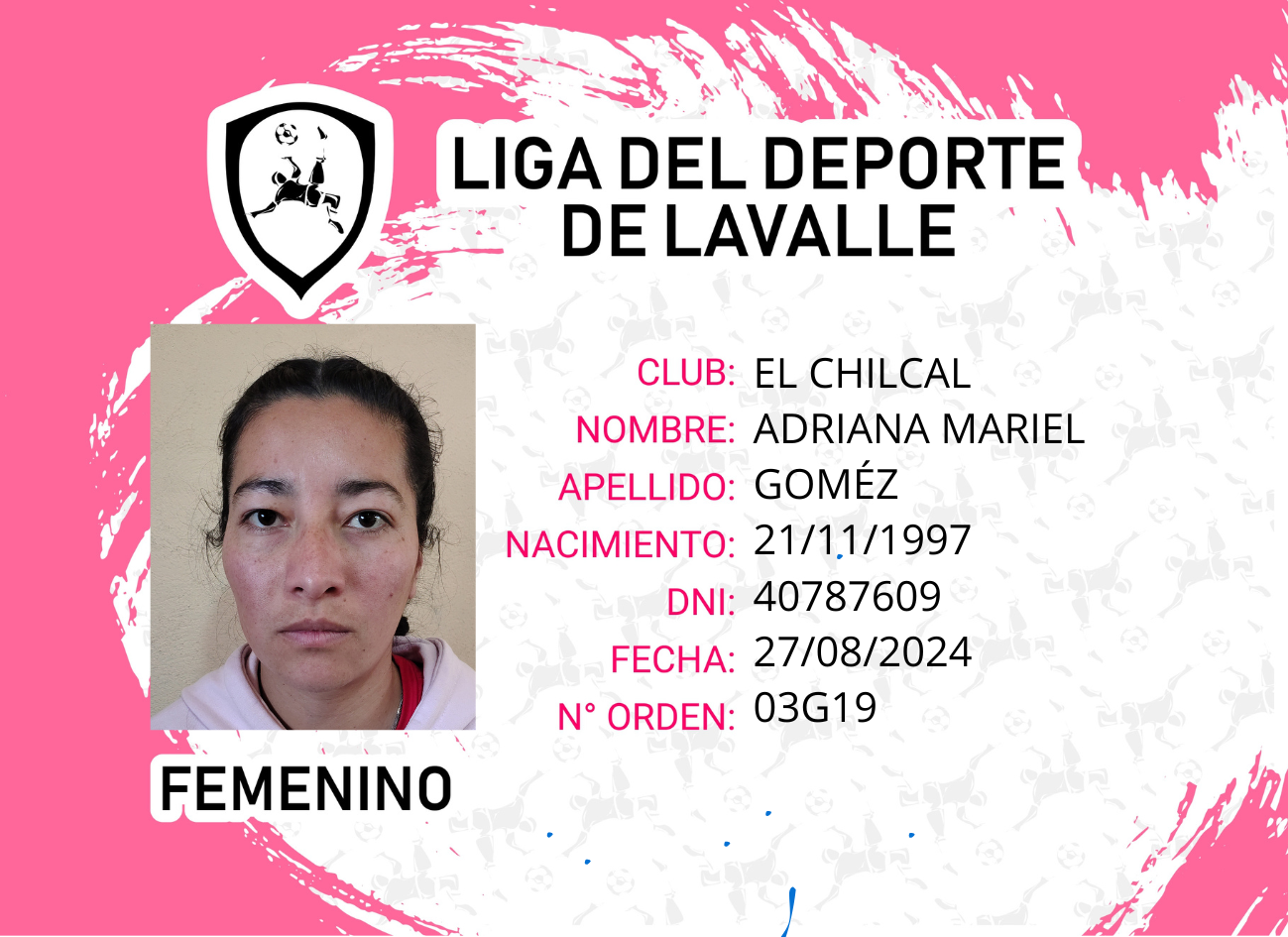 Foto carnet GOMEZ ADRIANA MARIEL
