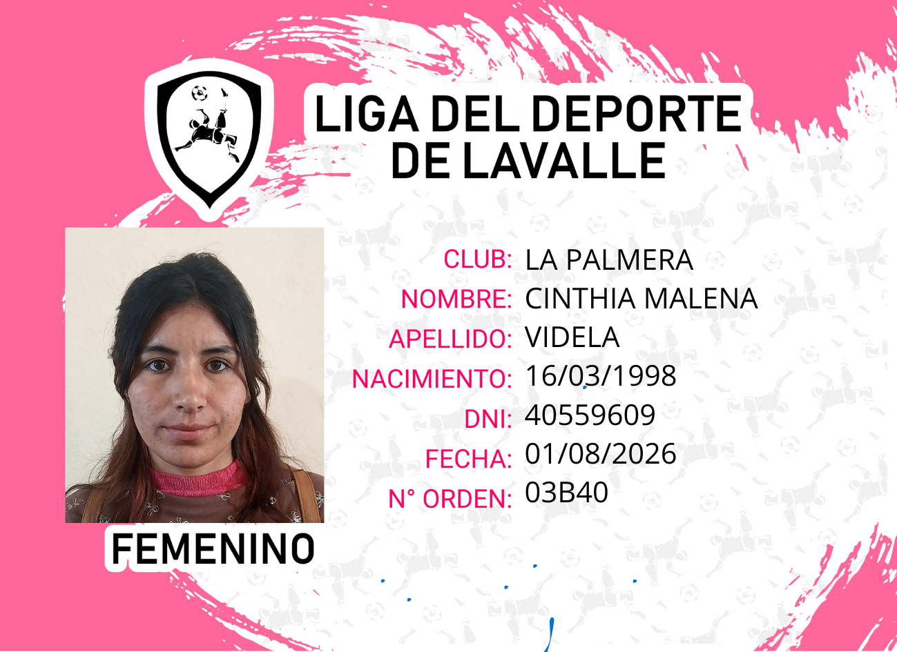 Foto carnet VIDELA CINTHIA MALENA