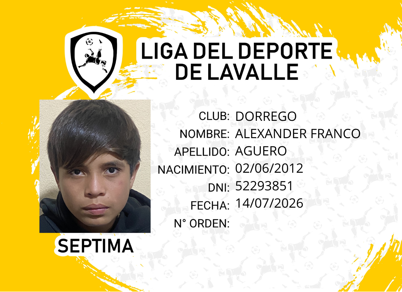 Foto carnet AGUERO, ALEXANDER FRANCO