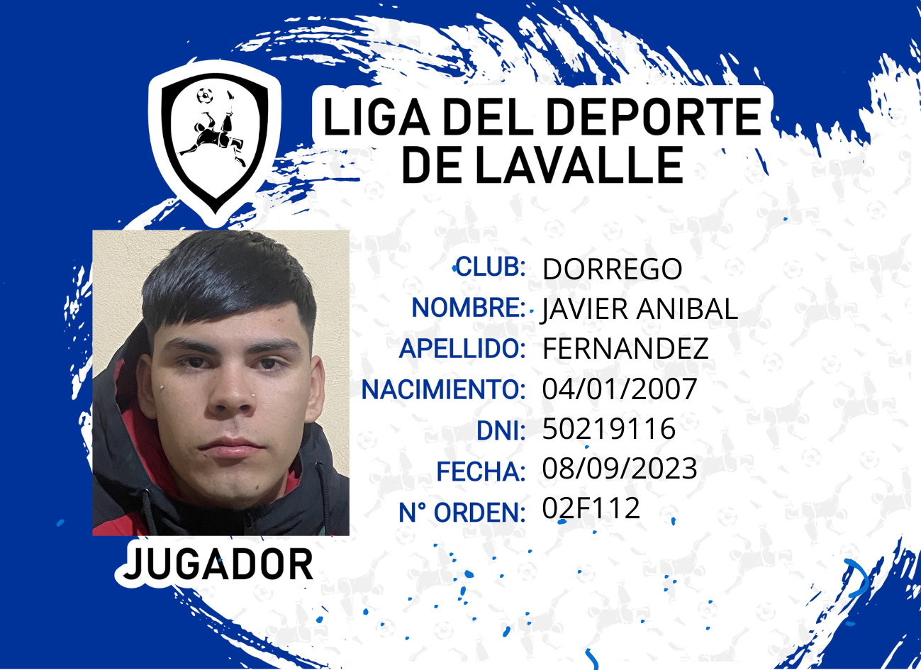 Foto carnet FERNANDEZ, JAVIER ANIBAL