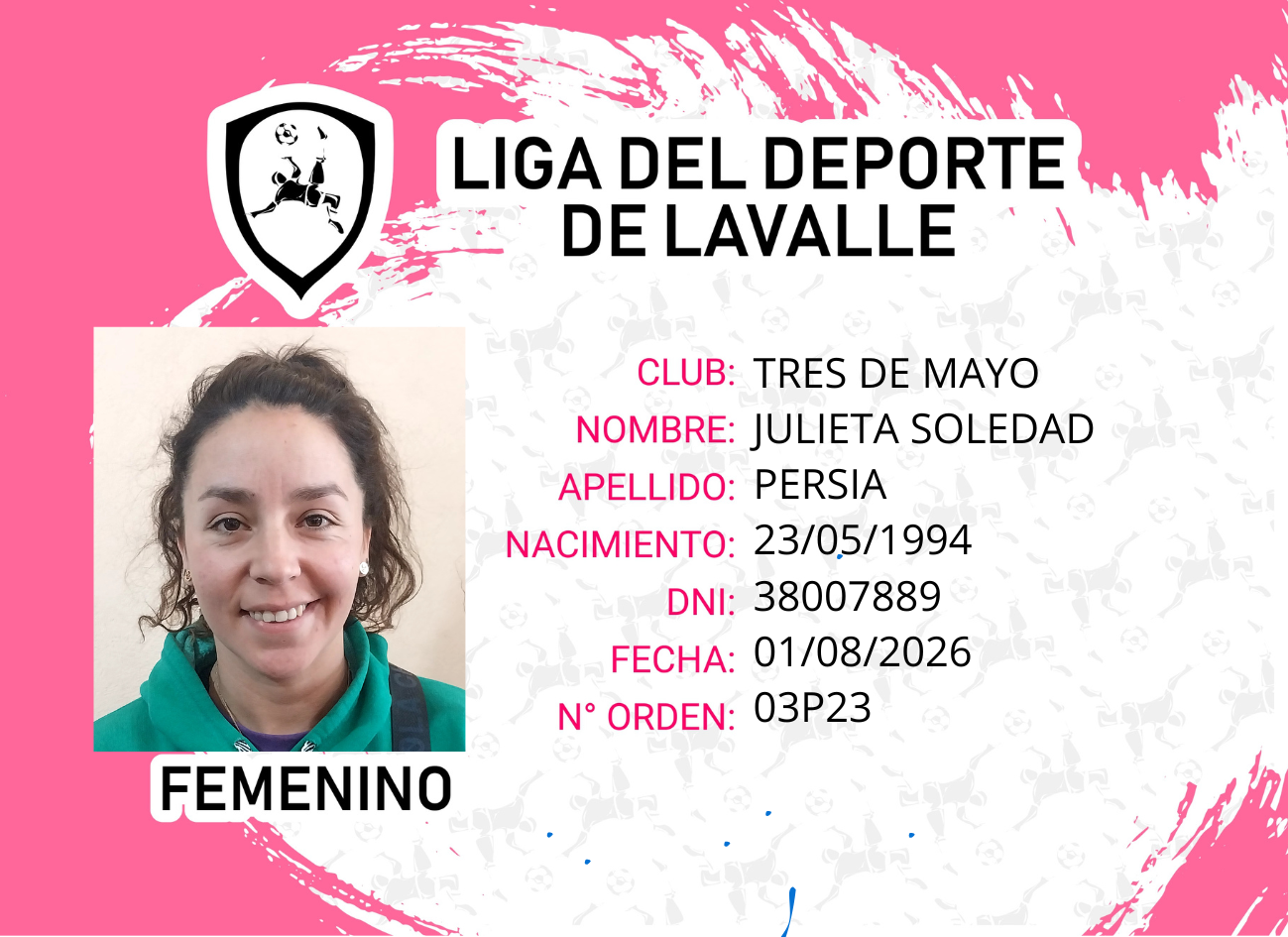 Foto carnet PERSIA JULIETA SOLEDAD