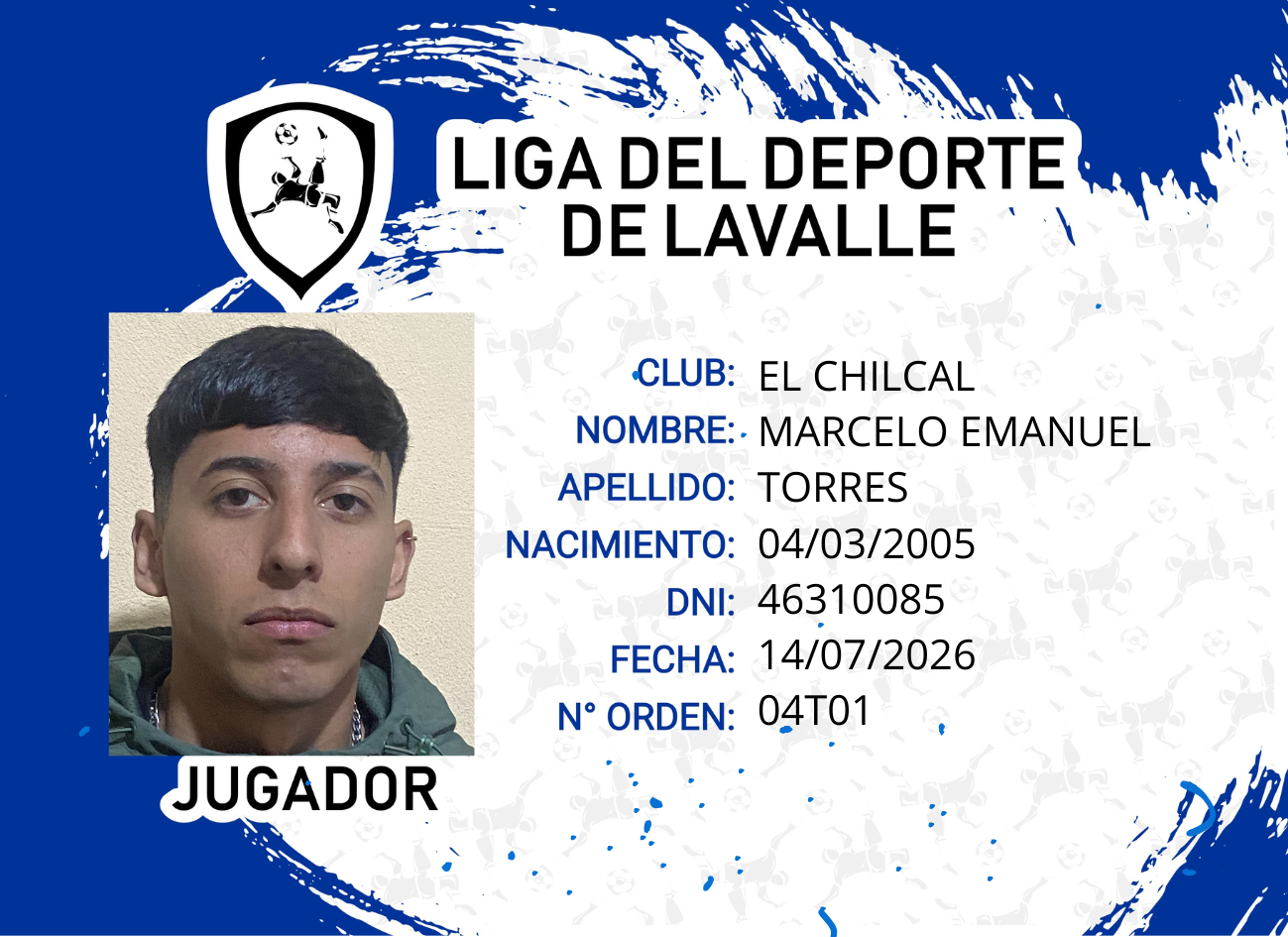 Foto carnet TORRES, MARCELO EMANUEL
