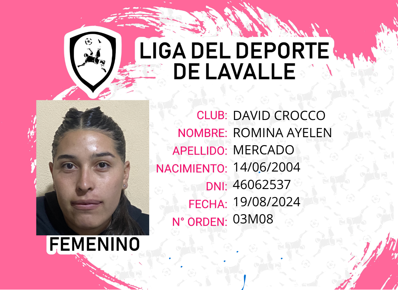 Foto carnet MERCADO, ROMINA AYELEN