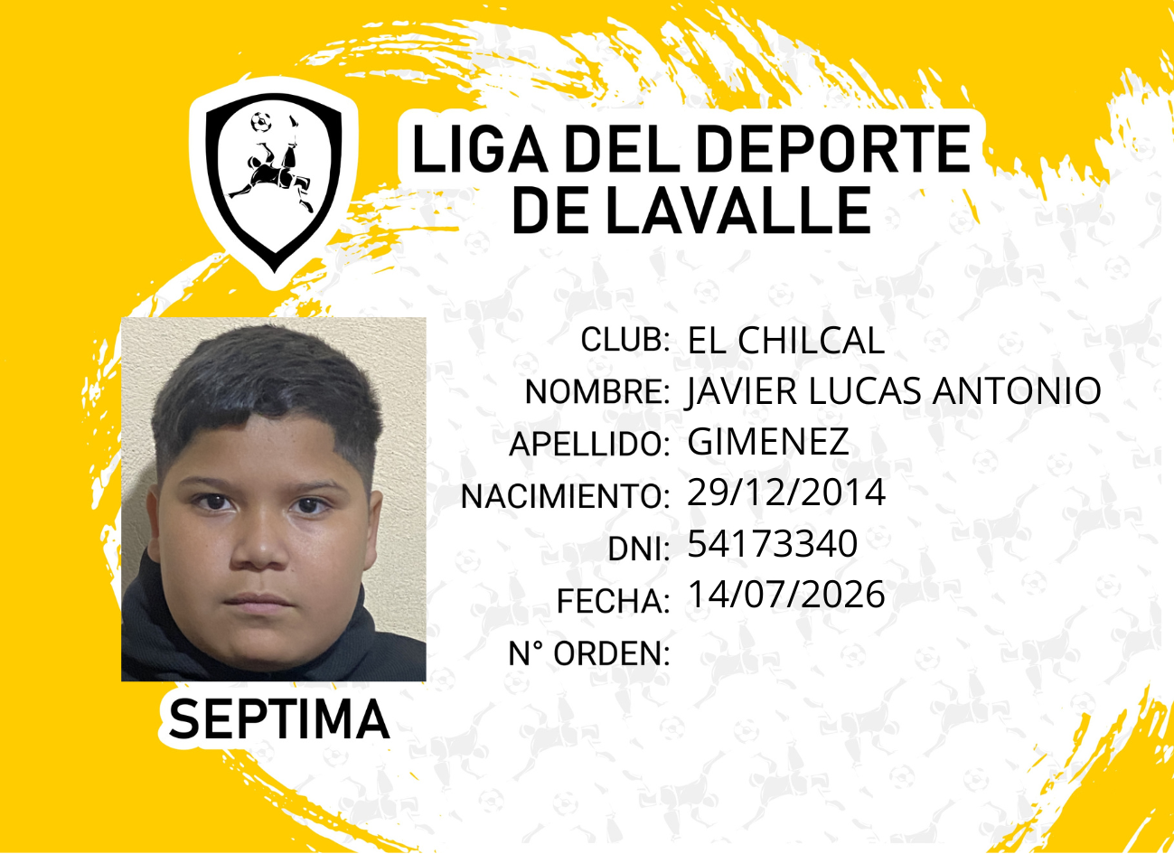 Foto carnet GIMENEZ, JAVIER LUCAS ANTONIO