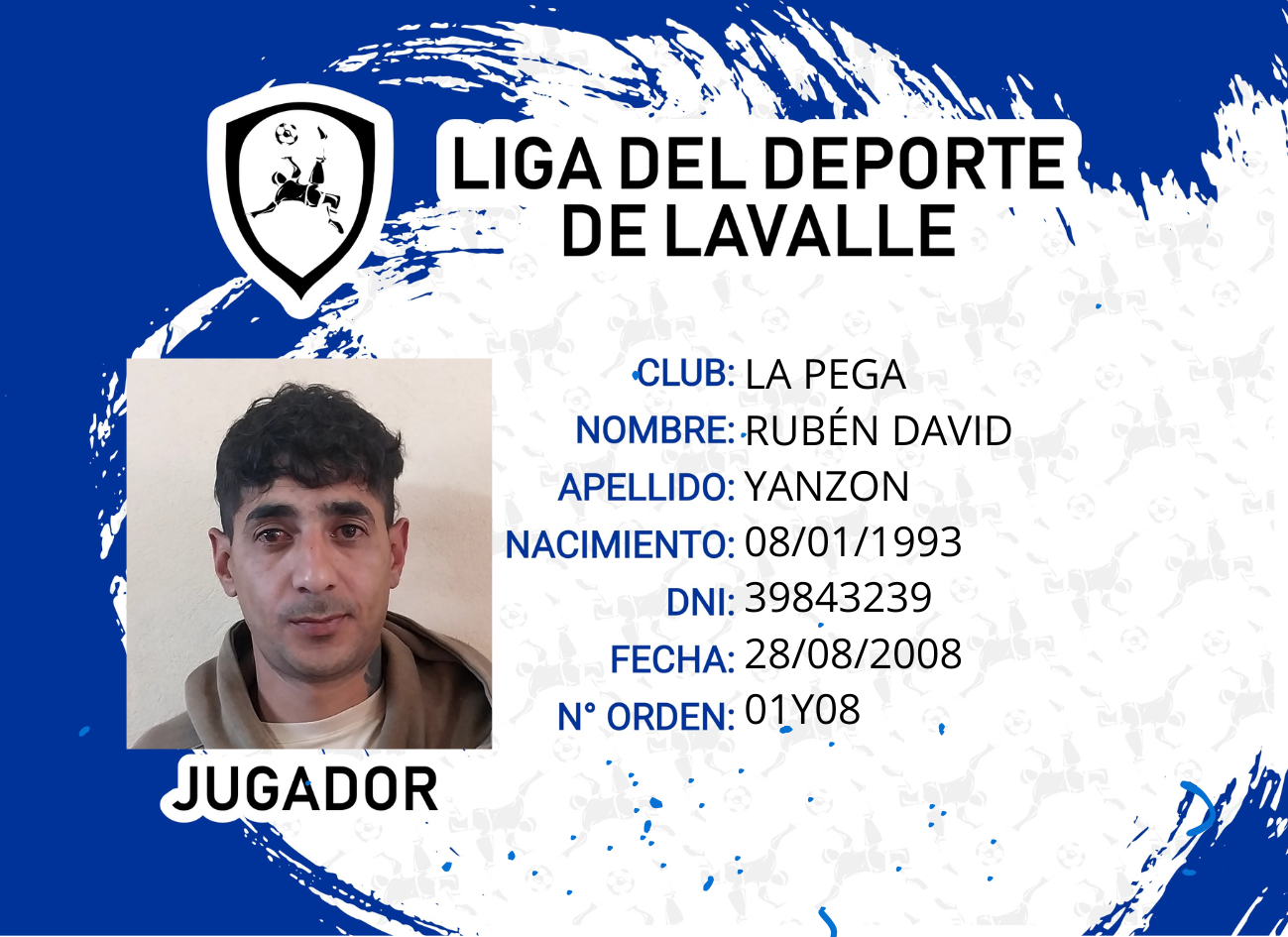 Foto carnet YANZON RUBÉN DAVID 