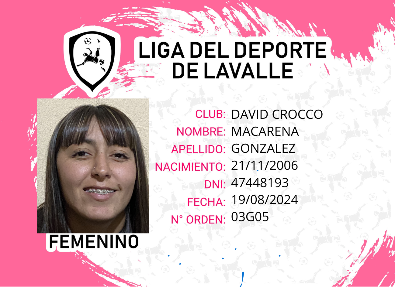 Foto carnet GONZALEZ, MACARENA