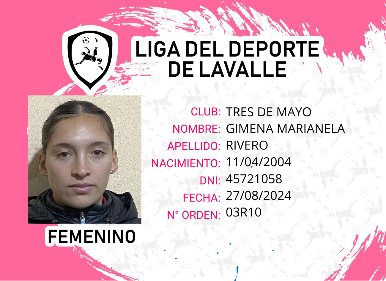 Foto carnet RIVERO, GIMENA MARIANELA
