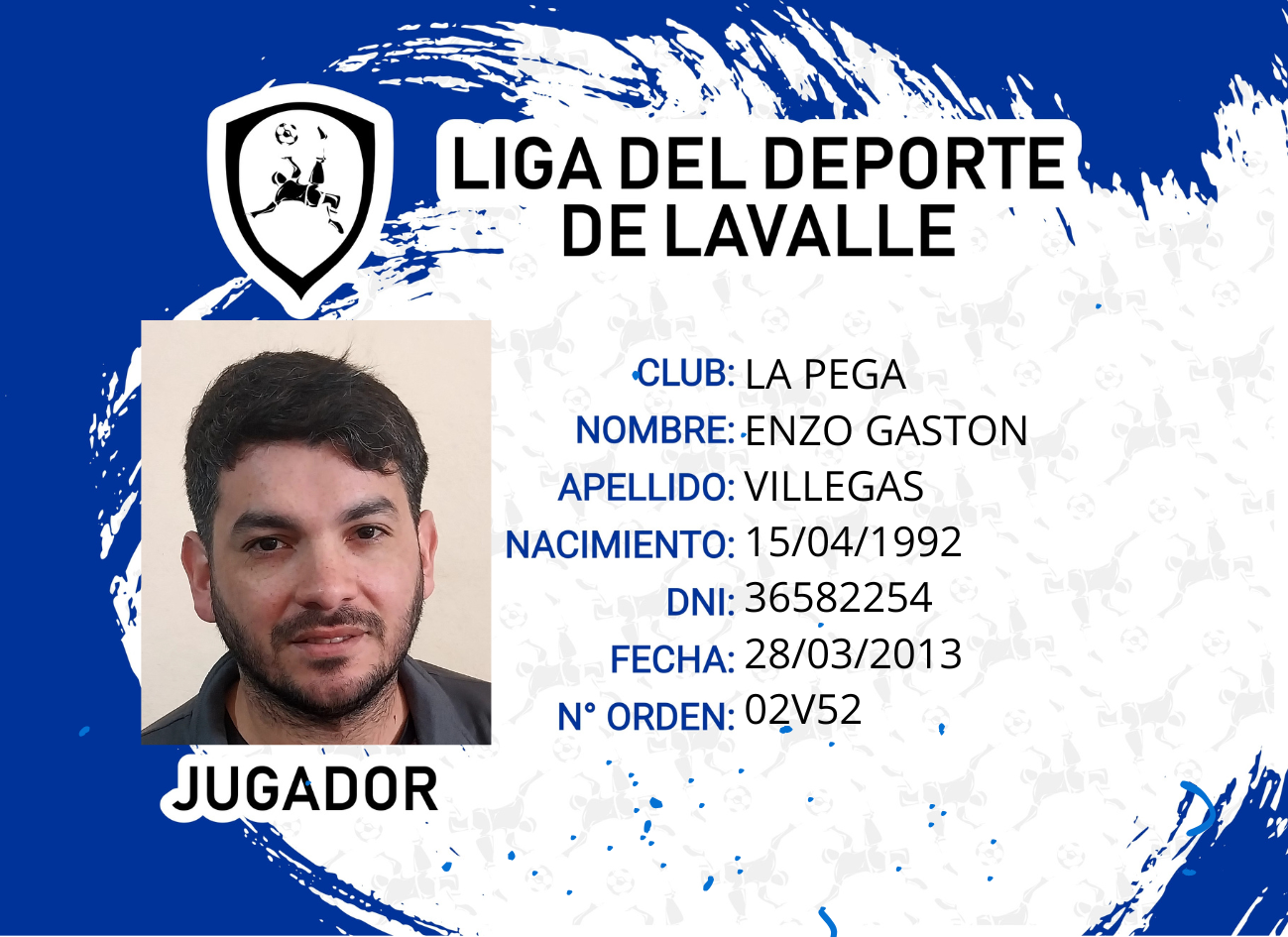 Foto carnet VILLEGAS ENZO GASTON