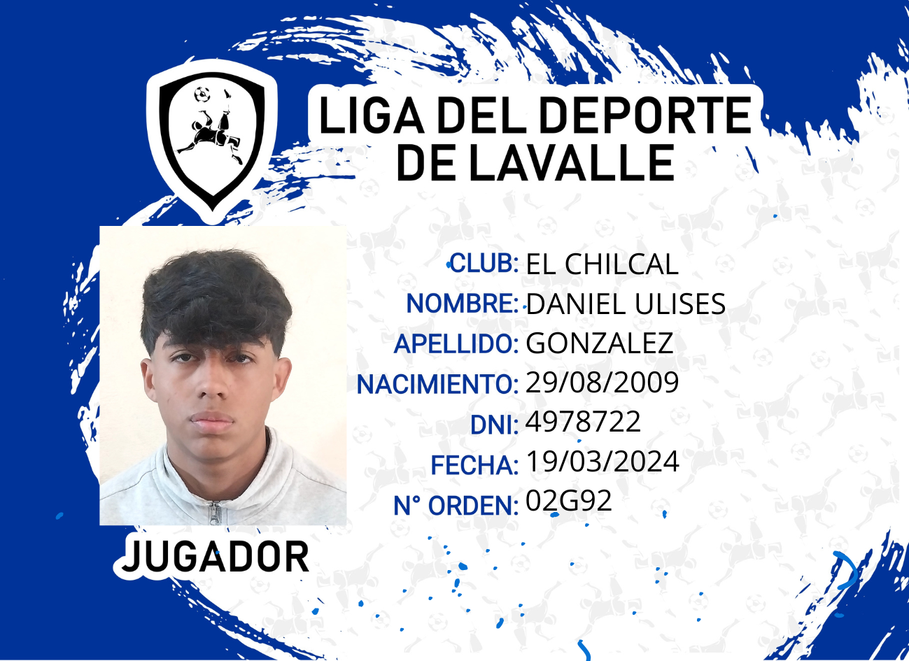Foto carnet GONZALEZ DANIEL ULISES