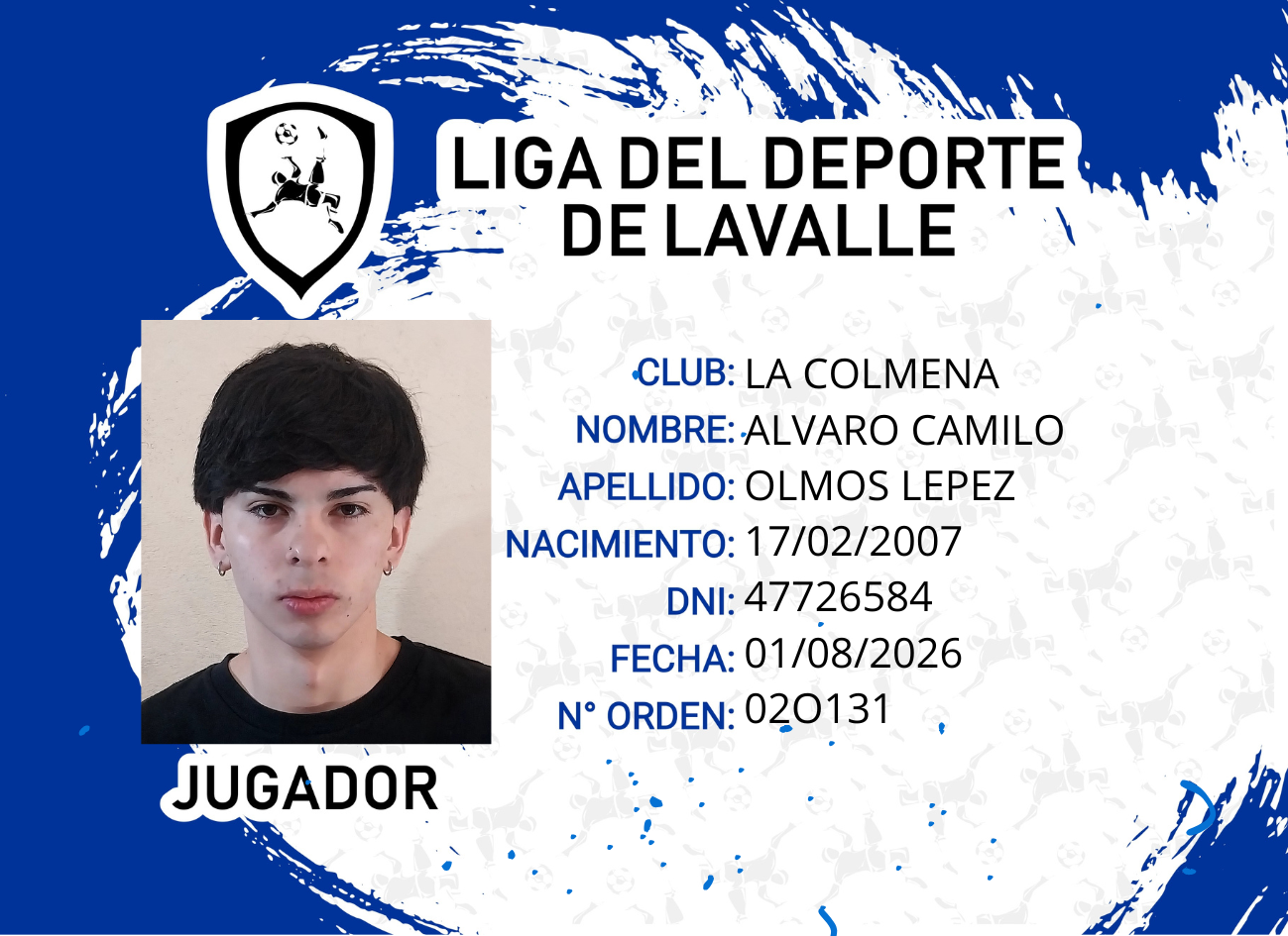Foto carnet OLMOS PEREZ ALVARO CAMILO