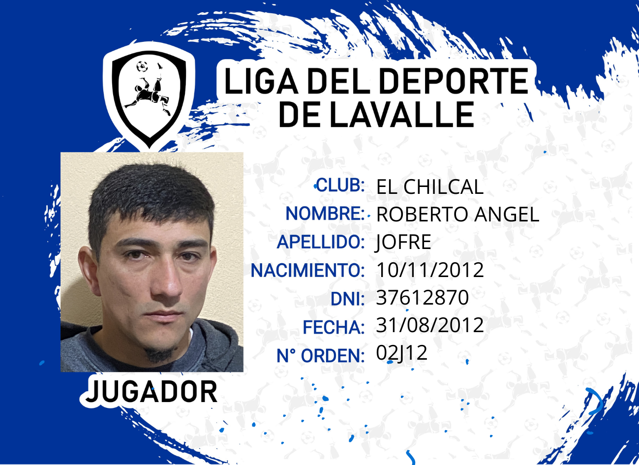 Foto carnet JOFRE, ROBERTO ANGEL