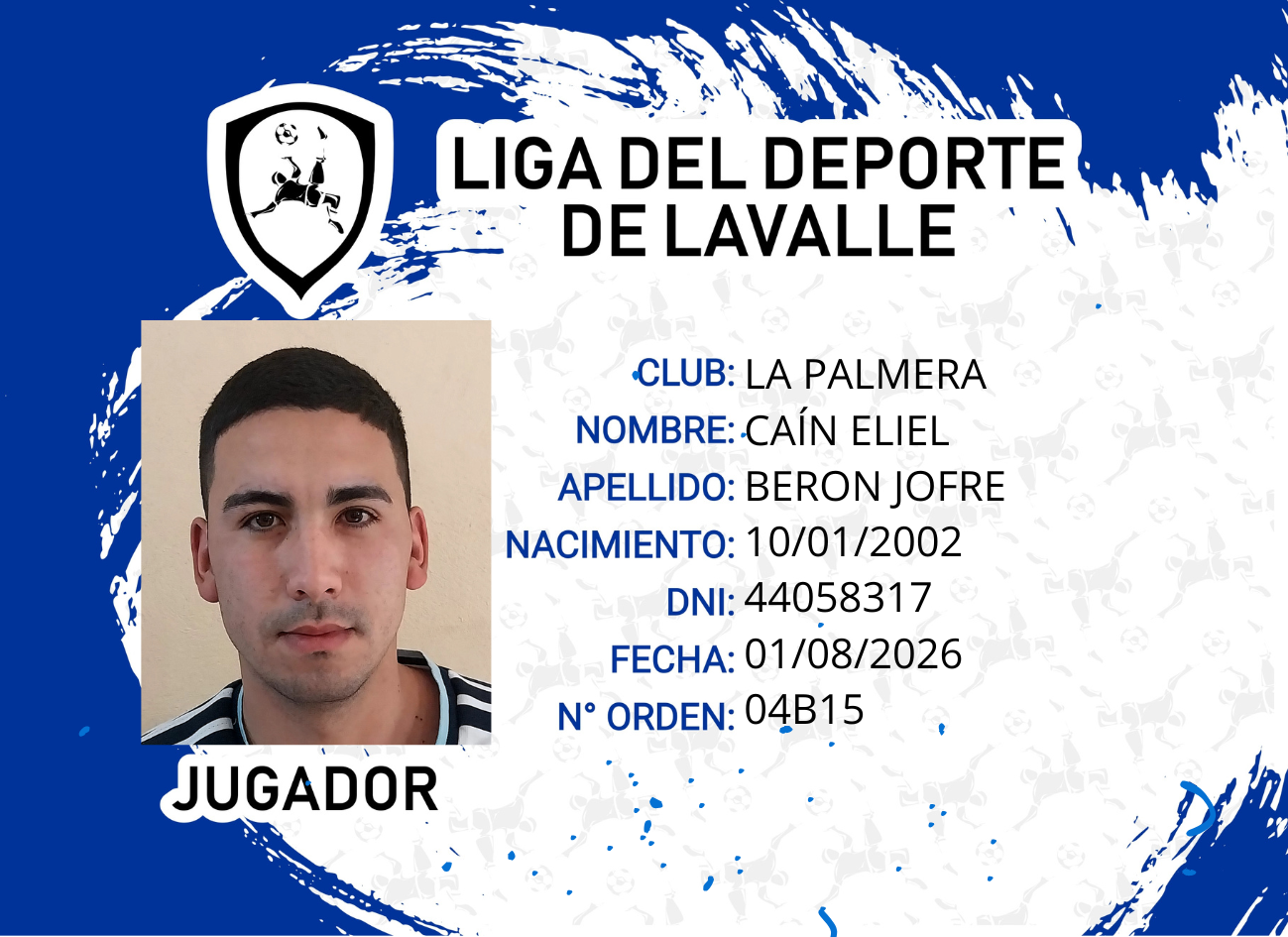 Foto carnet BERON JOFRE CAÍN ELIEL