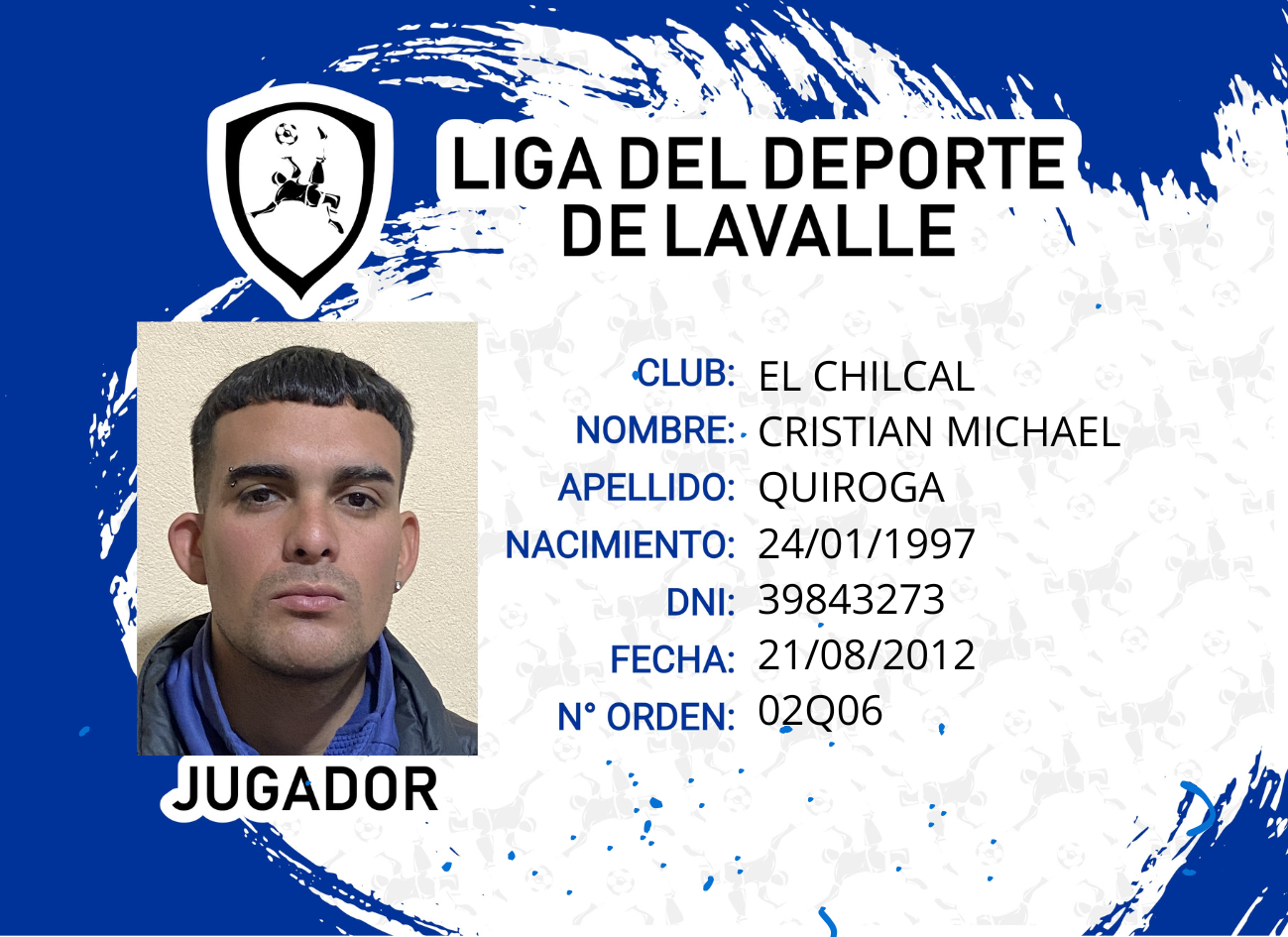 Foto carnet QUIROGA, CRISTIAN MICHAEL