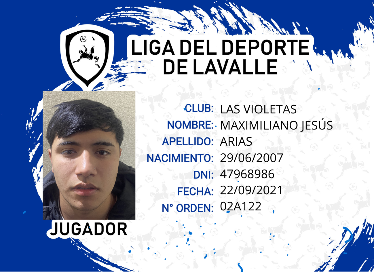 Foto carnet ARIAS, MAXIMILIANO JESUS