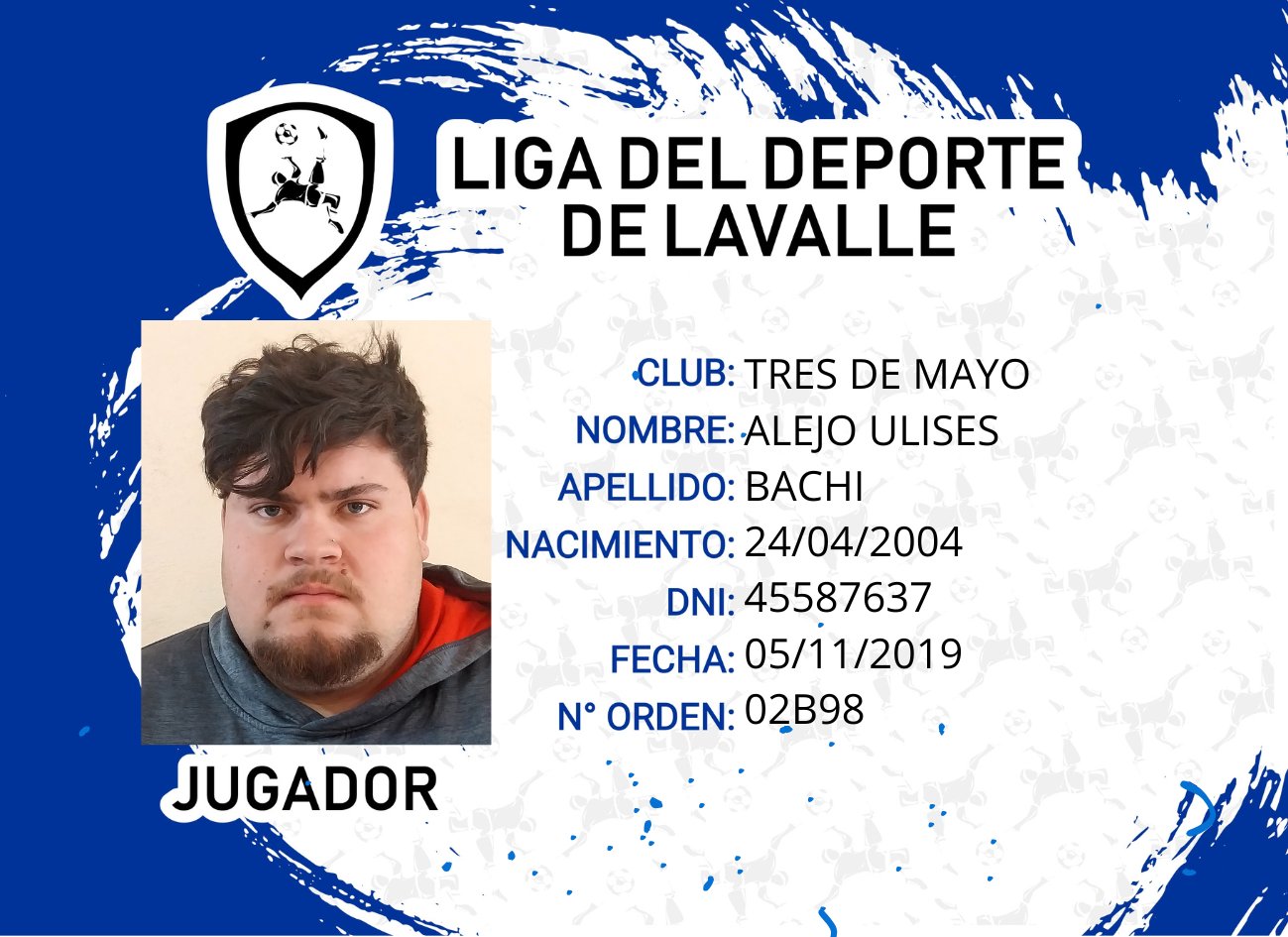 Foto carnet BACHI ALEJO ULISES