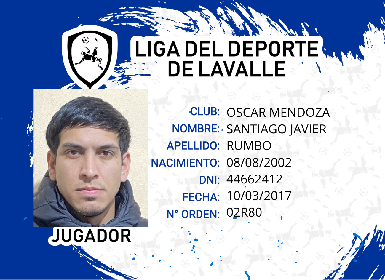 Foto carnet RUMBO, SANTIAGO JAVIER