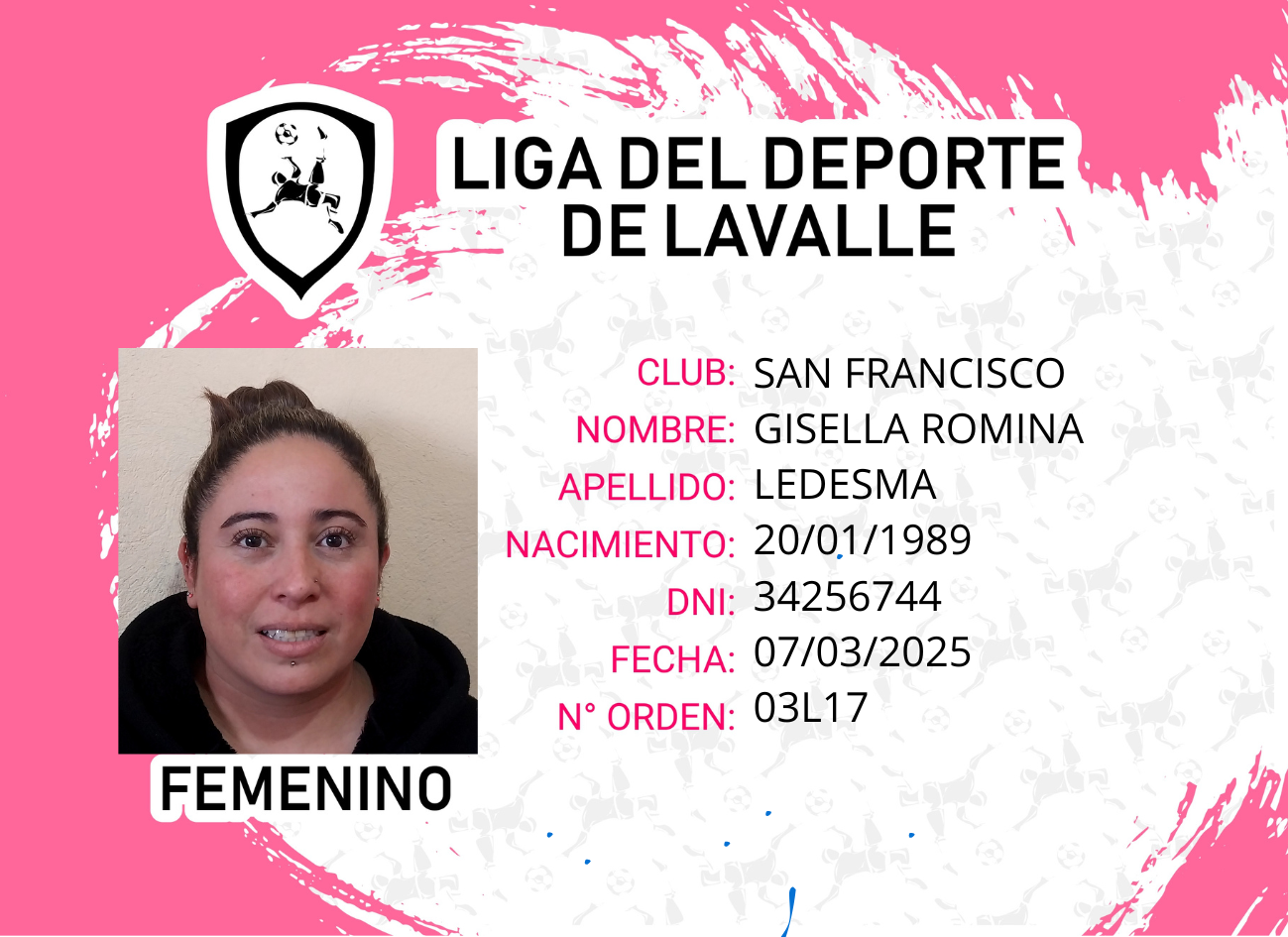 Foto carnet LEDESMA GISELLA ROMINA 