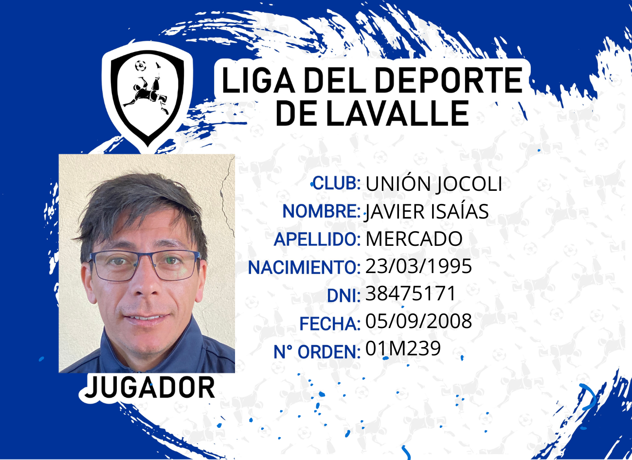 Foto carnet MERCADO JAVIER ISAÍAS 