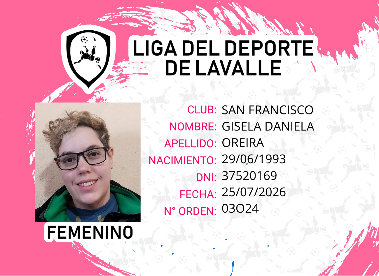 Foto carnet OREIRA GISELA DANIELA 