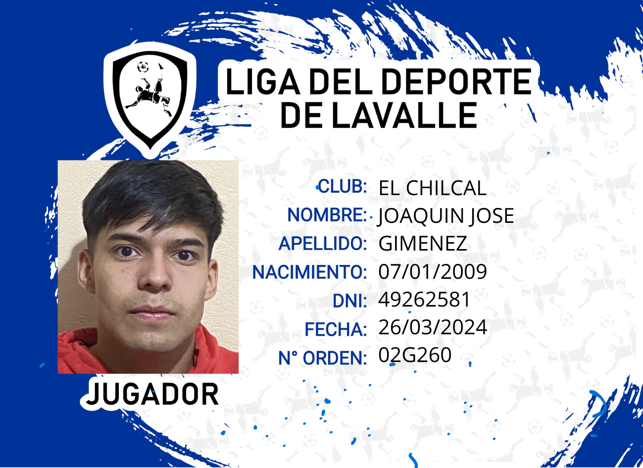 Foto carnet GIMENEZ, JOAQUIN JOSE