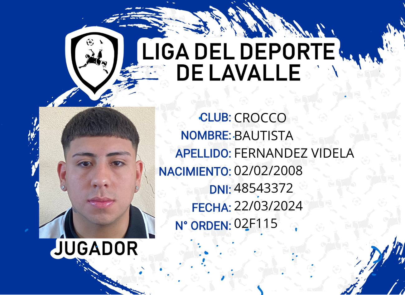 Foto carnet FERNANDEZ VIDELA BAUTISTA 