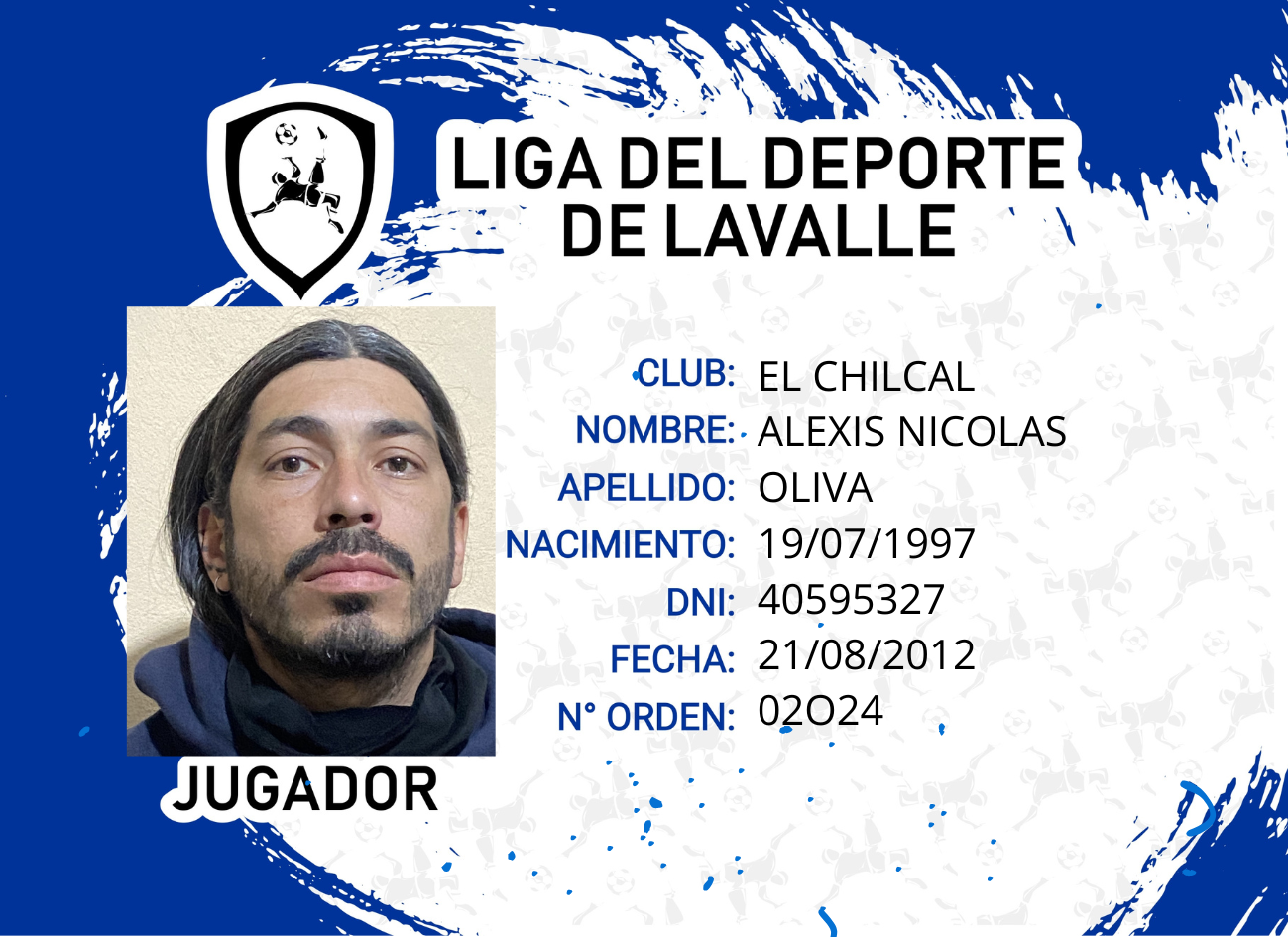 Foto carnet OLIVA, ALEXIS NICOLAS