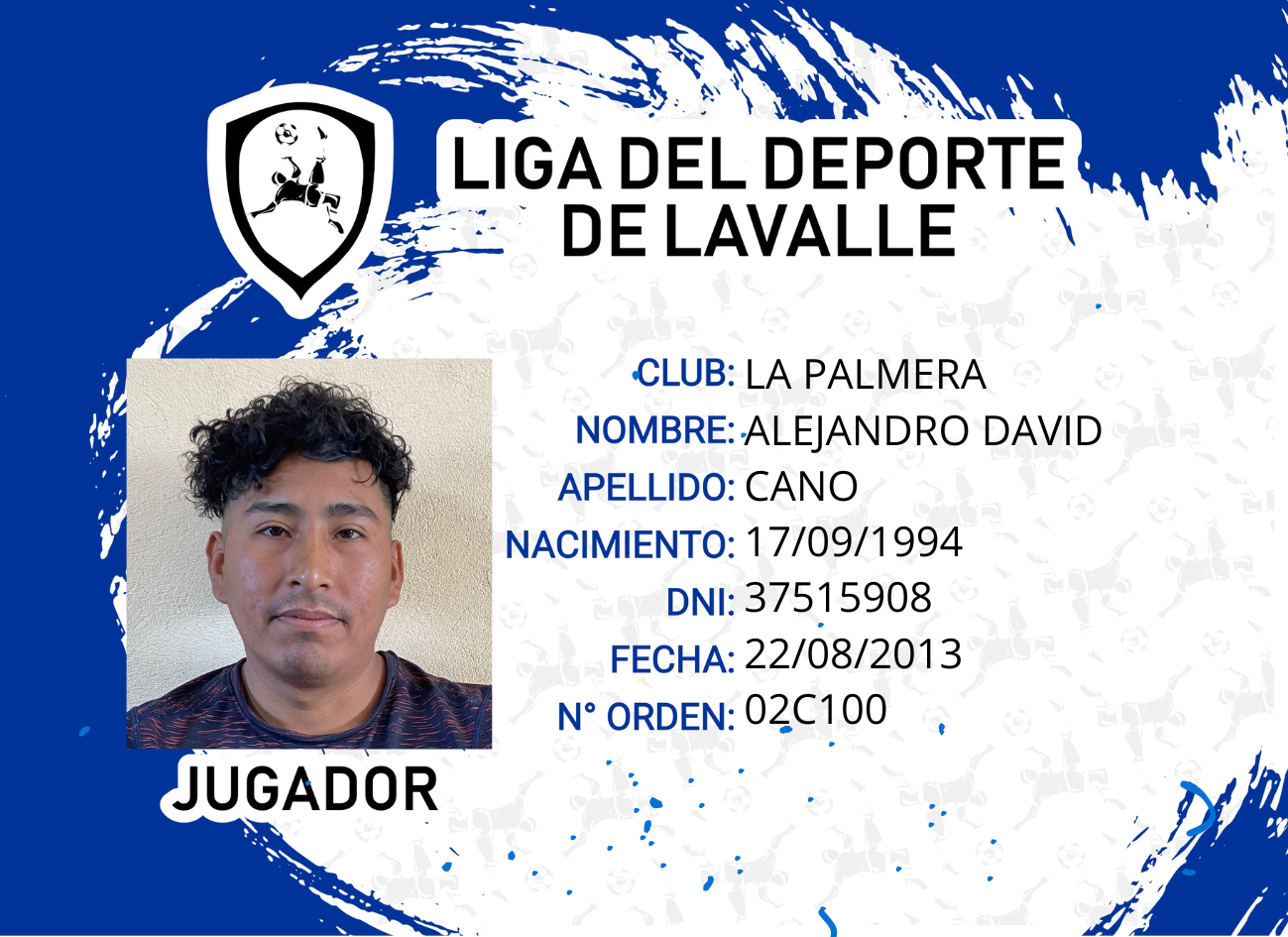 Foto carnet CANO ALEJANDRO DAVID