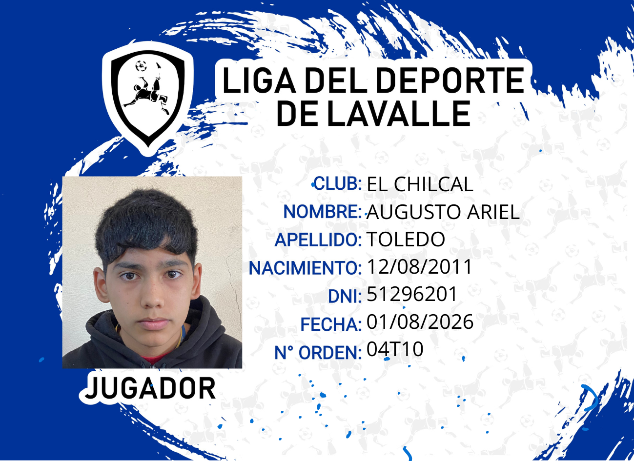 Foto carnet TOLEDO AUGUSTO ARIEL