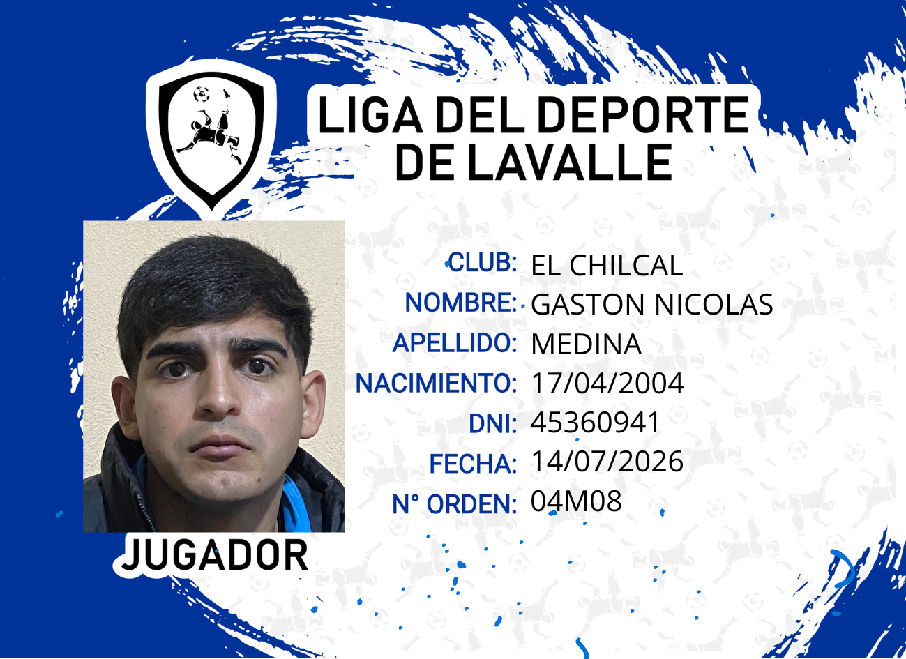 Foto carnet MEDINA, GASTON NICOLAS