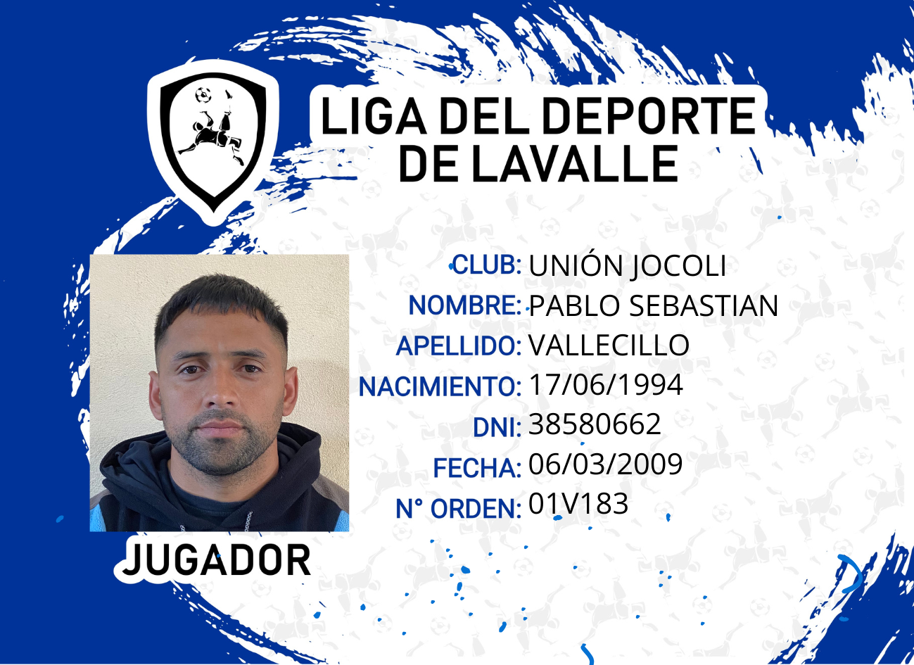 Foto carnet VALLECILLO PABLO SEBASTIAN