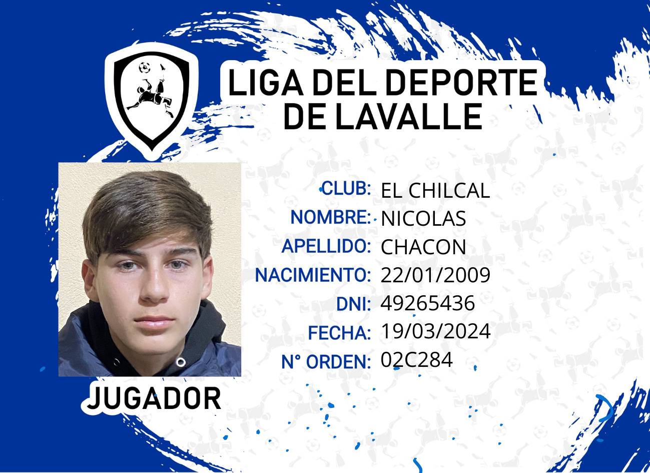 Foto carnet CHACON, NICOLAS