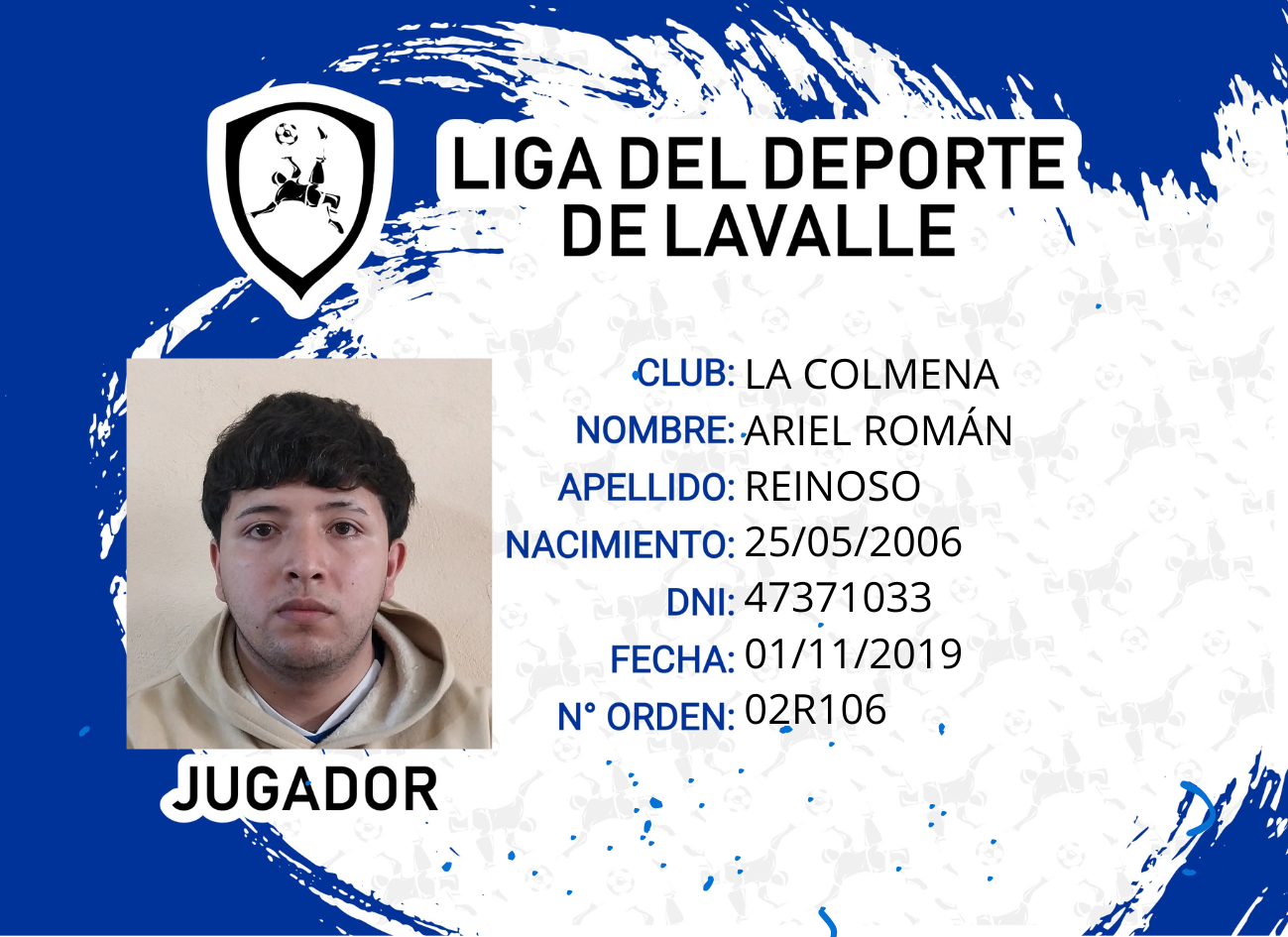 Foto carnet REINOSO ARIEL ROMÁN 
