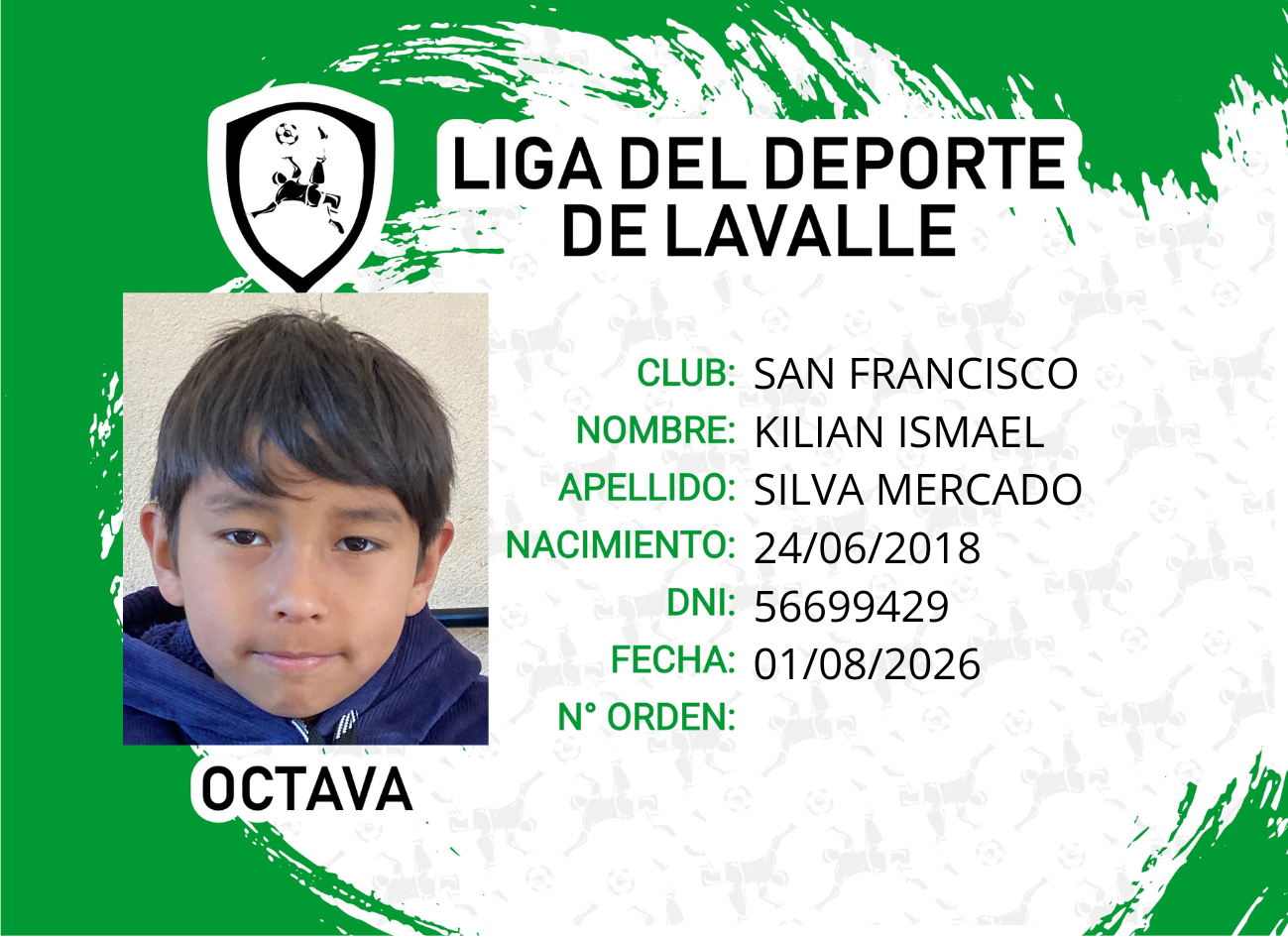 Foto carnet SILVA MERCADO KILIAN ISMAEL