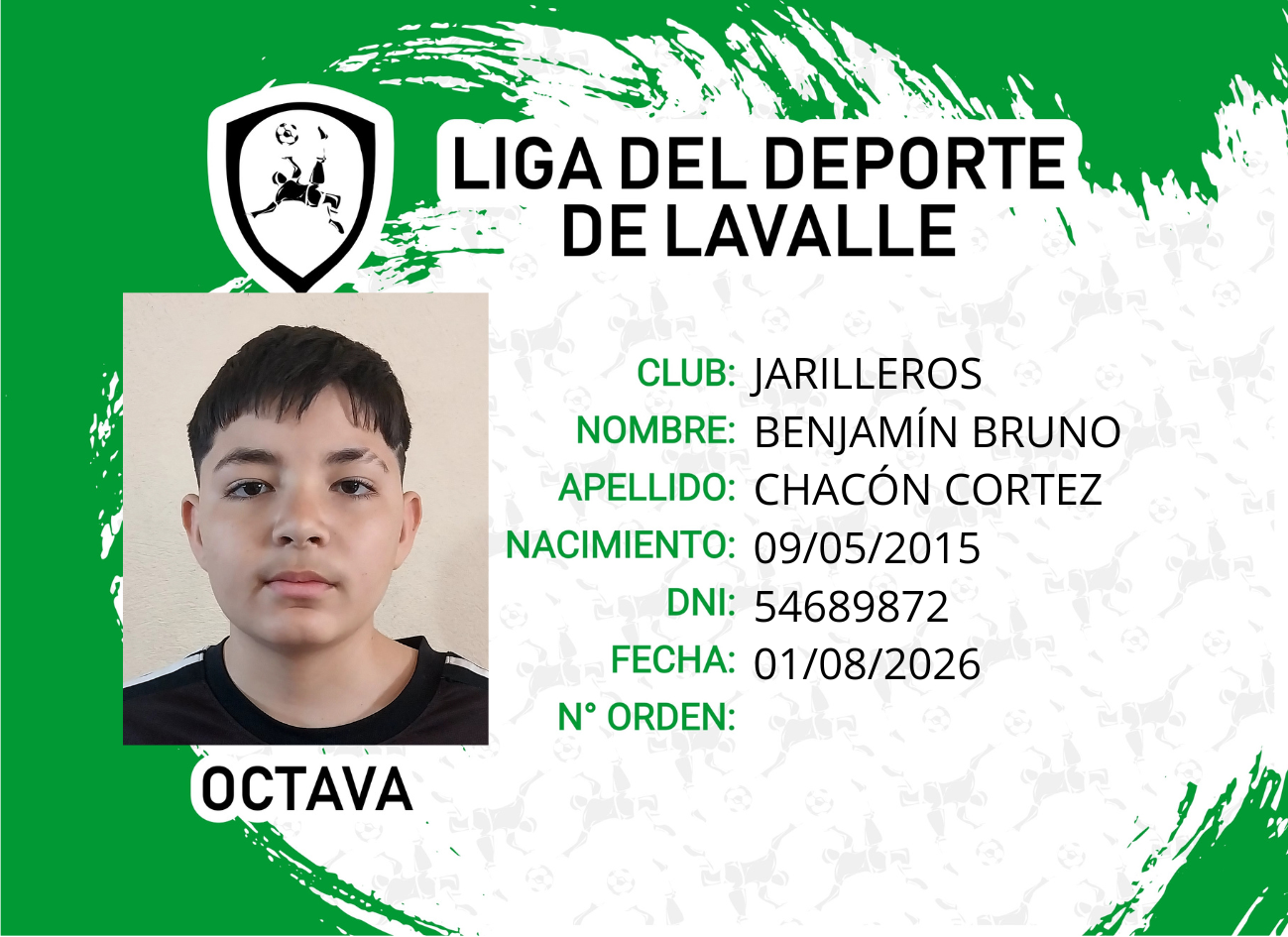 Foto carnet CHACÓN CORTEZ BENJAMÍN BRUNO