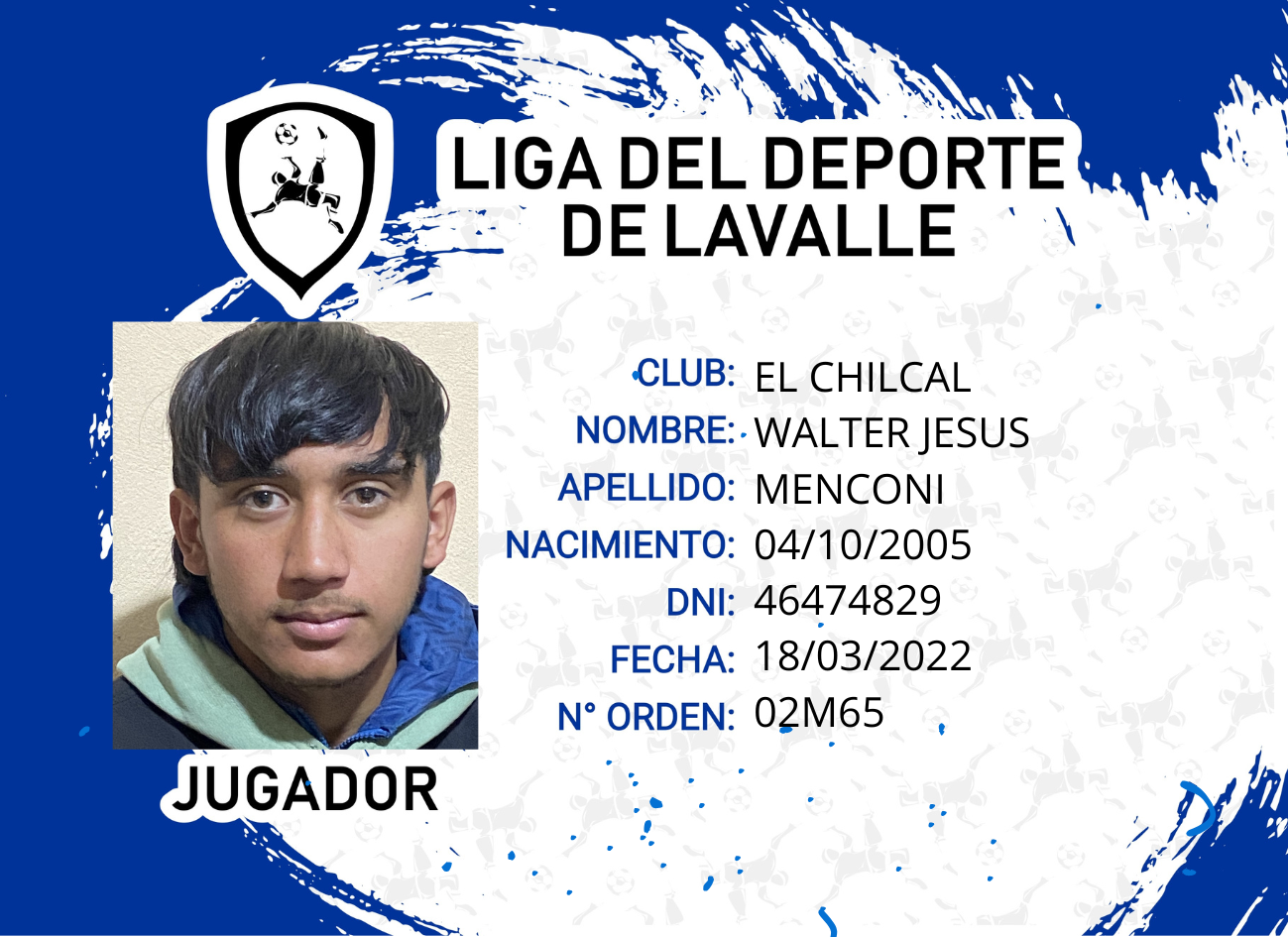 Foto carnet MENCONI, WALTER JESUS