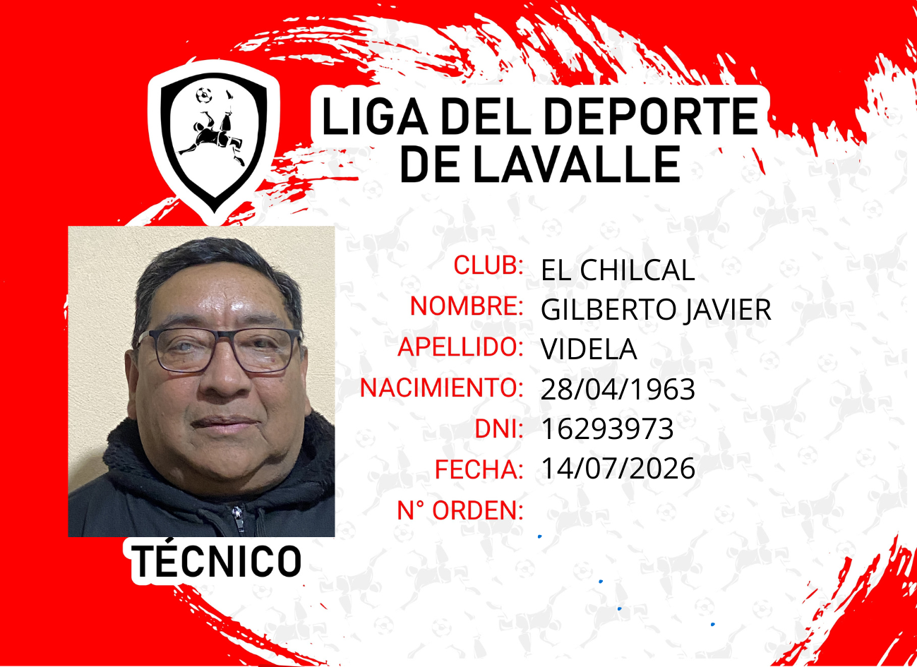 Foto carnet VIDELA, GILBERTO JAVIER