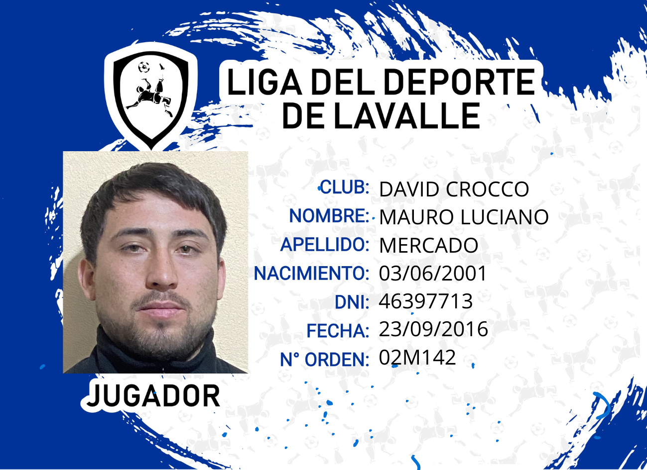 Foto carnet MERCADO, MAURO LUCIANO