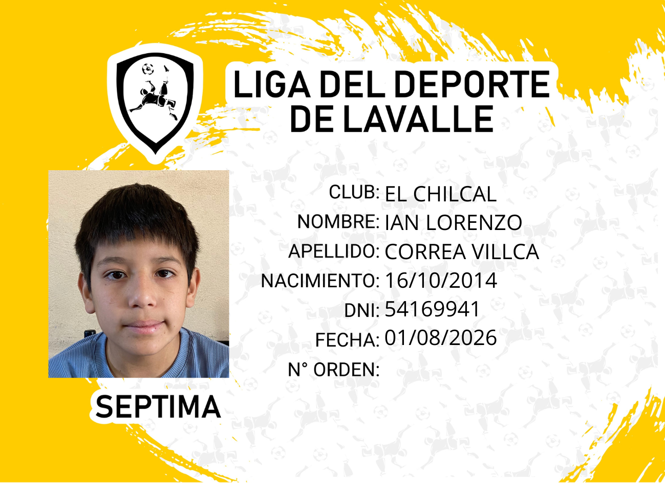 Foto carnet CORREA VILLCA IAN LORENZO