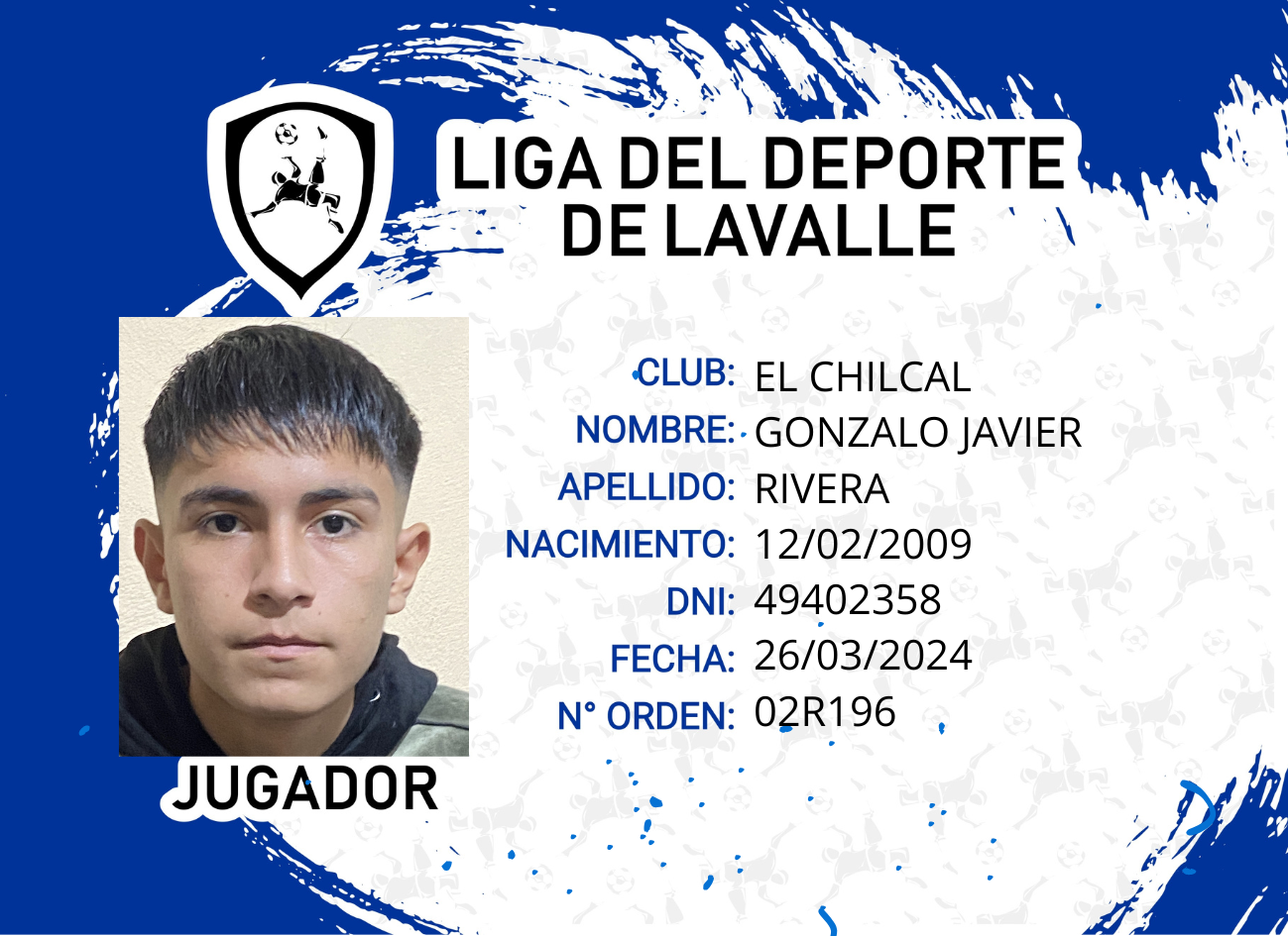 Foto carnet RIVERA, GONZALO JAVIER