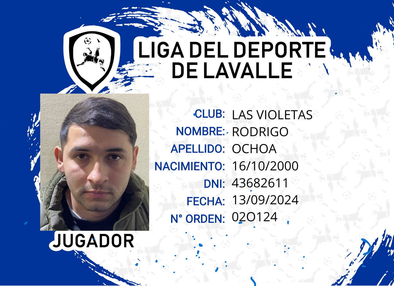 Foto carnet OCHOA, RODRIGO