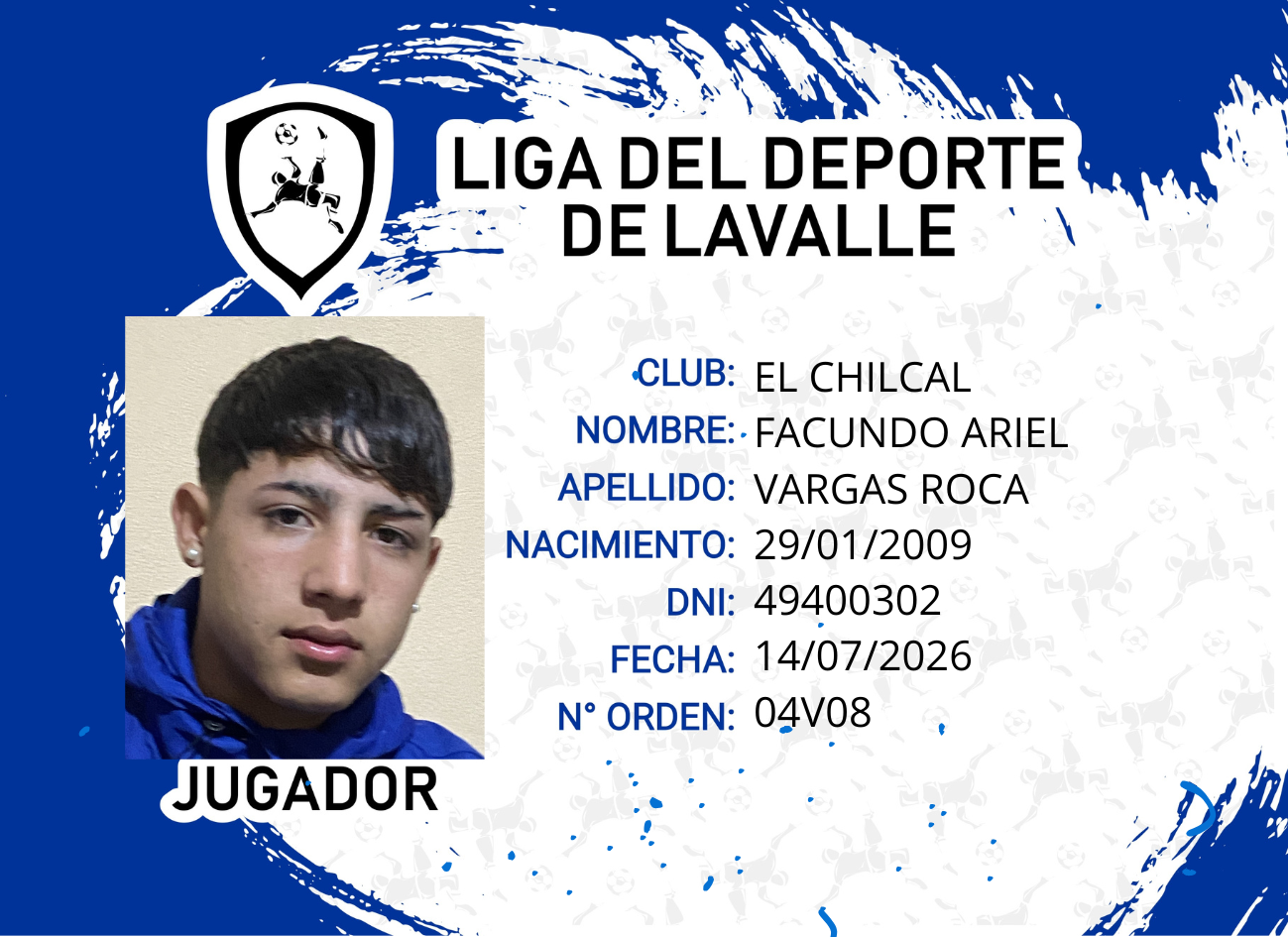 Foto carnet VARGAS ROCA, FACUNDO ARIEL