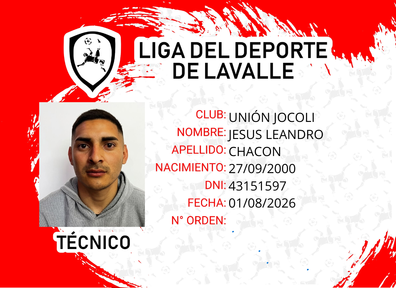 Foto carnet CHACON JESUS LEANDRO