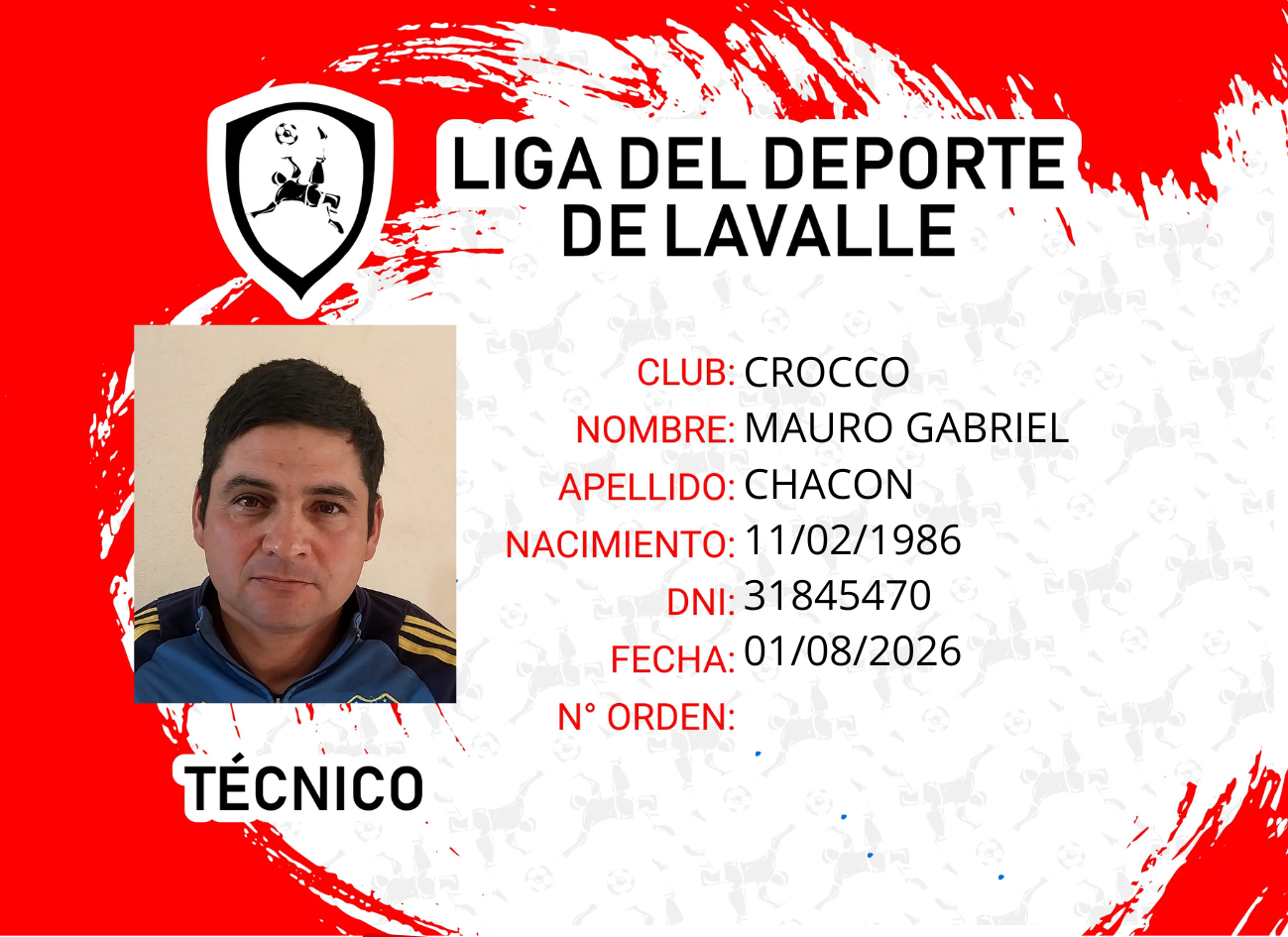 Foto carnet CHACON MAURO GABRIEL