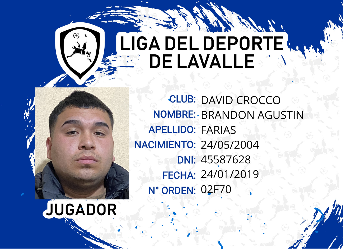 Foto carnet FARIAS, BRANDON AGUSTIN