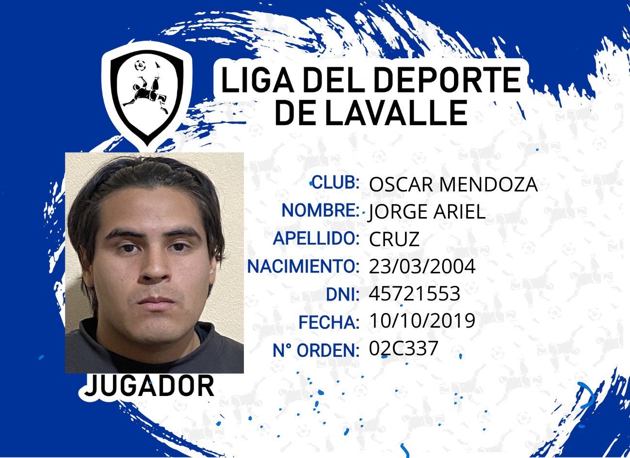 Foto carnet CRUZ, JORGE ARIEL