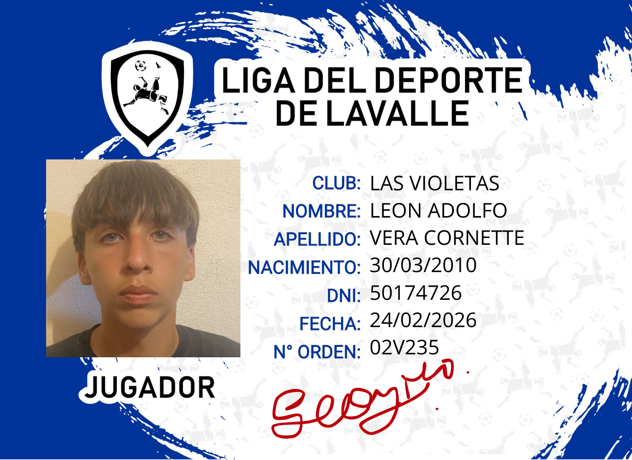 Foto carnet VERA CORNETTE LEON ADOLFO