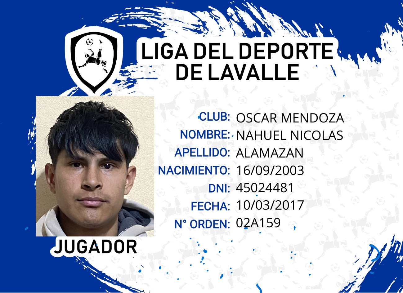 Foto carnet ALMAZAN, NAHUEL NICOLAS