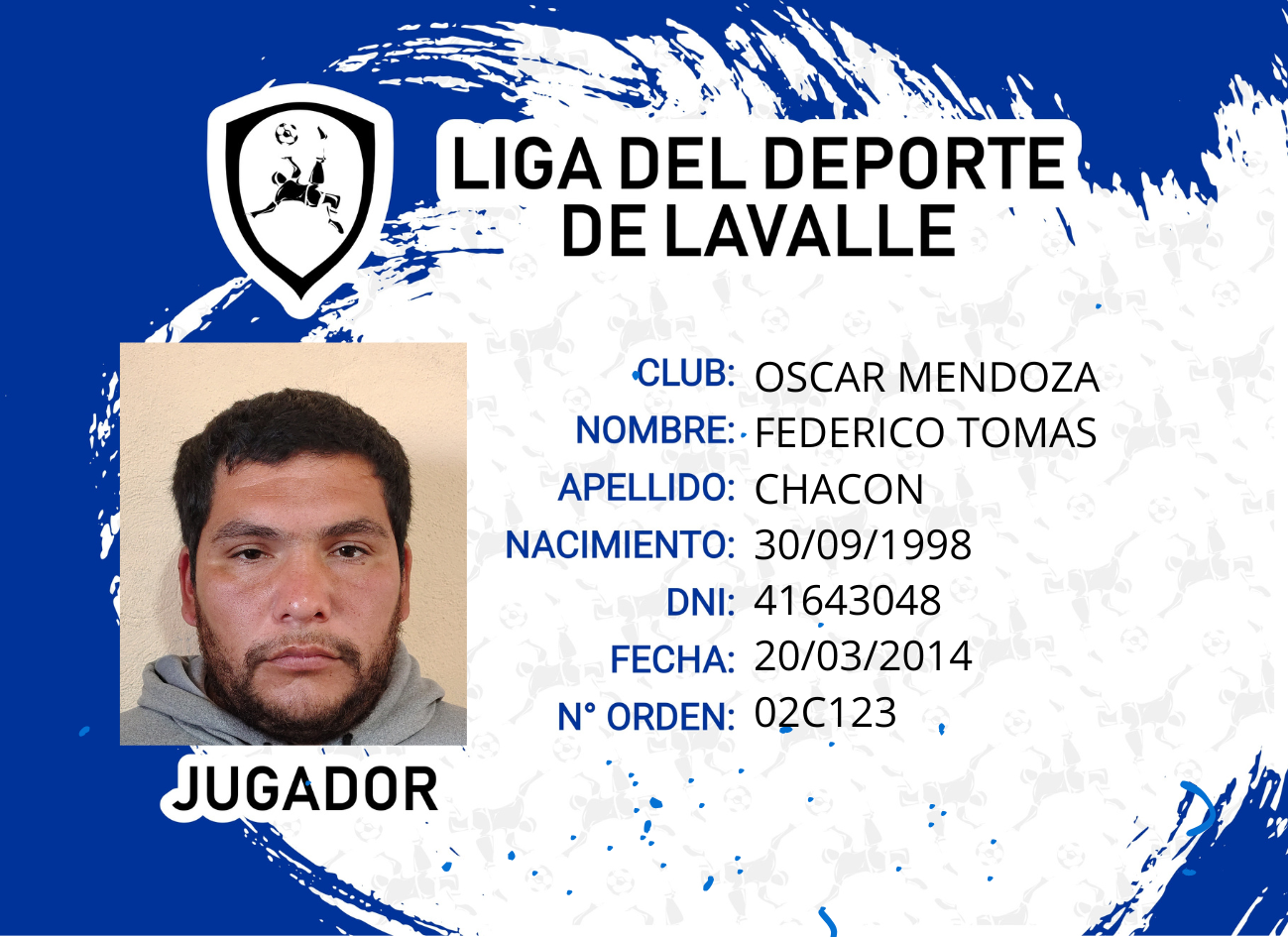 Foto carnet CHACON FEDERICO TOMAS