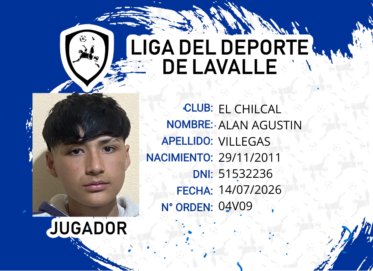 Foto carnet VILLEGAS, ALAN AGUSTIN
