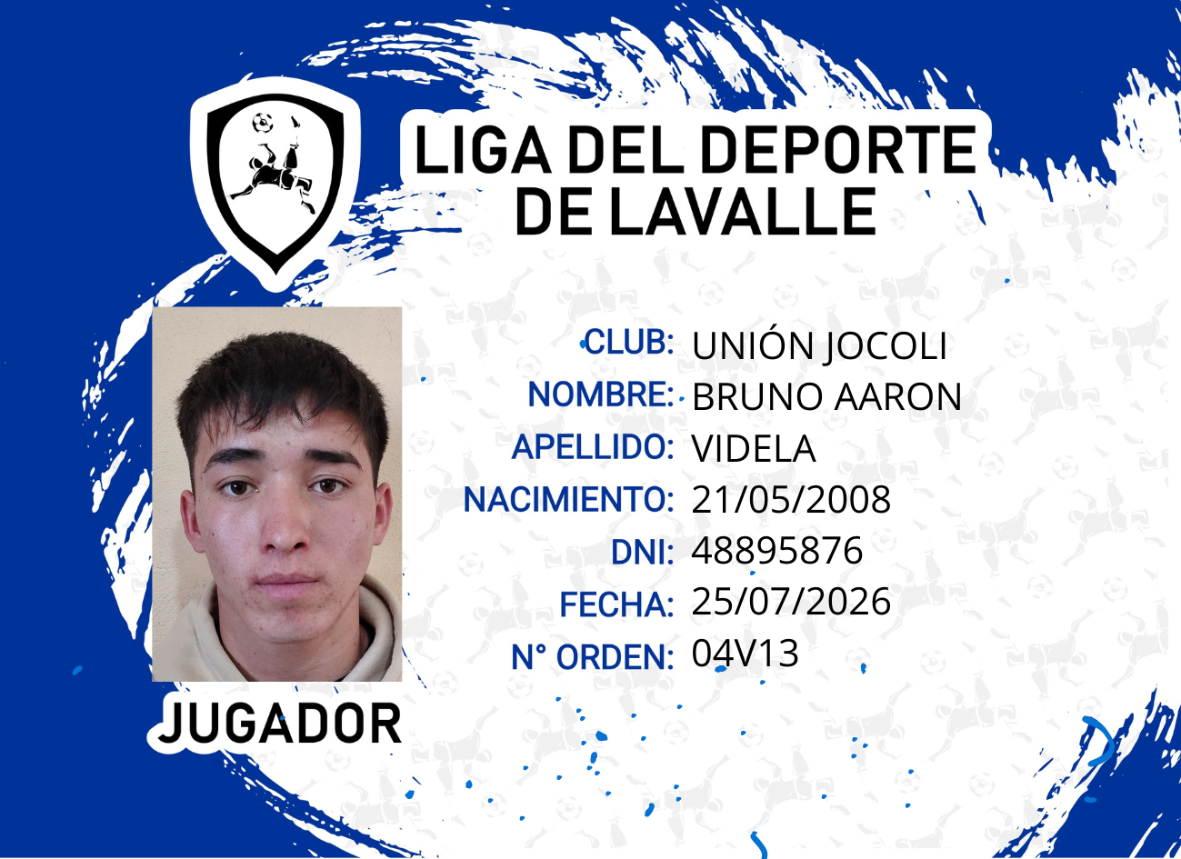 Foto carnet VIDELA BRUNO AARON
